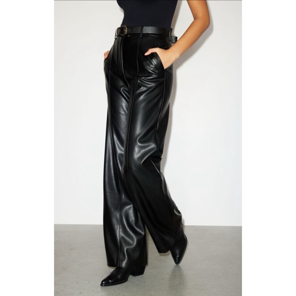 Dynamite Faux Leather Wide Leg Pants- with flaws - Picture 2 of 12